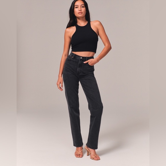 Abercrombie and Fitch the 90s straight ultra high-rise jeans NWT - Picture 1 of 7